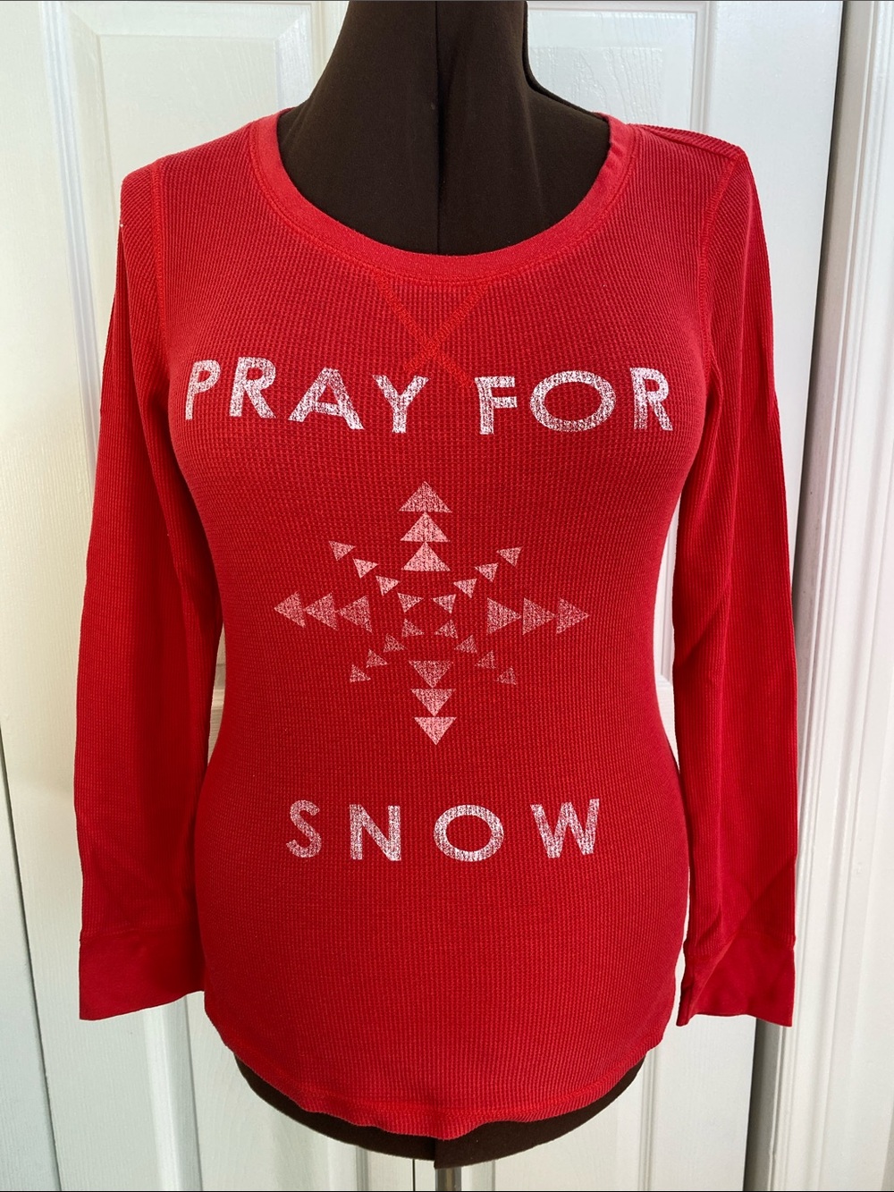 4 for $25 - Old Navy Graphic Waffle Weave Cozy Long Sleeve Fitted Tee, L